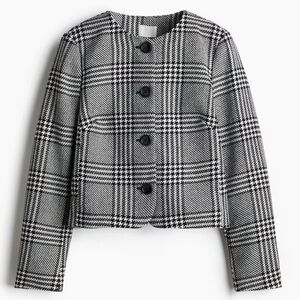H&M Black and White Checkered Blazer